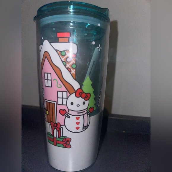 Hello Kitty Sanrio Winter Themed Tumbler With Snowman Brand New Waterbottle 16o - Picture 7 of 7